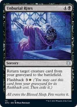 Image for Unburial Rites (Commander: Adventures in the Forgotten Realms) (111) - Magic: The Gathering