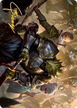 Image for You Come to the Gnoll Camp Art Card (Gold-Stamped Signature) (Art Series: Adventures in the Forgotten Realms) (42) - Magic: The Gathering