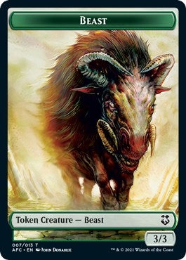 Image for Beast // Dragon Spirit Double-Sided Token (Commander: Adventures in the Forgotten Realms) (7 // 9) - Magic: The Gathering