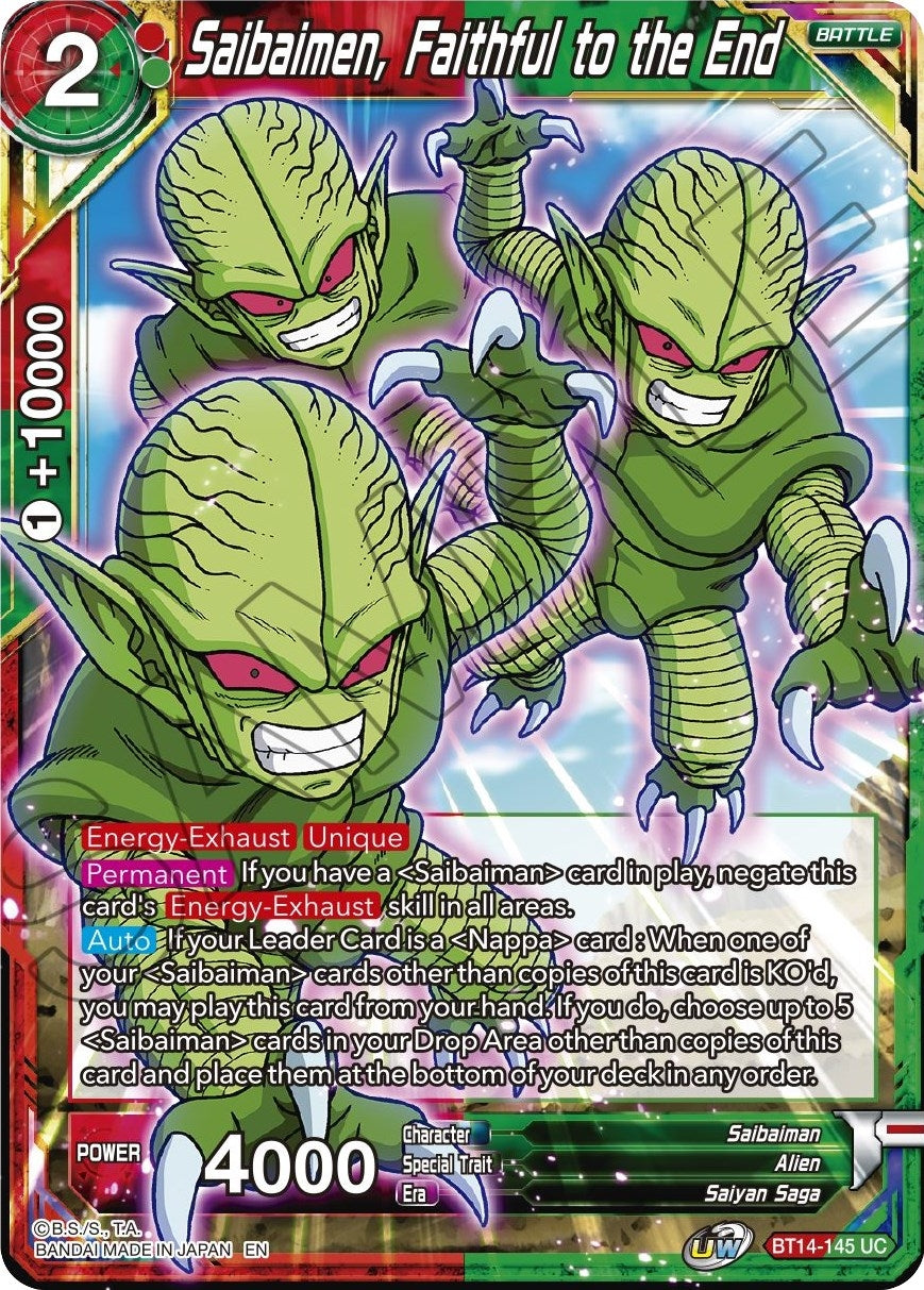 Image for Saibaimen, Faithful to the End (Cross Spirits) (BT14-145) - Dragon Ball Super: Masters