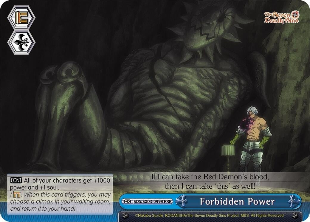 Image for Forbidden Power (RRR) (The Seven Deadly Sins) (SDS/SX03-099R RRR) - Weiss Schwarz