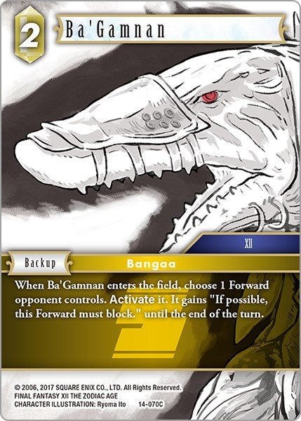 Image for Ba'Gamnan (Opus XIV: Crystal Abyss) (14-070R) - Final Fantasy TCG