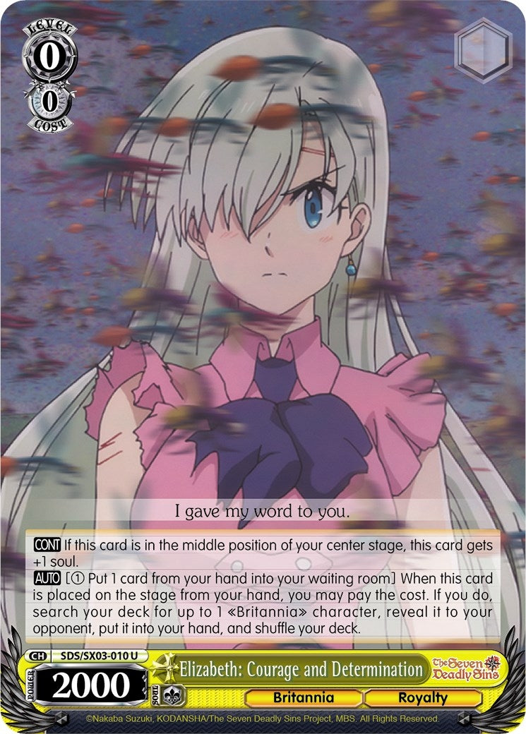 Image for Elizabeth: Courage and Determination (The Seven Deadly Sins) (SDS/SX03-010 U) - Weiss Schwarz