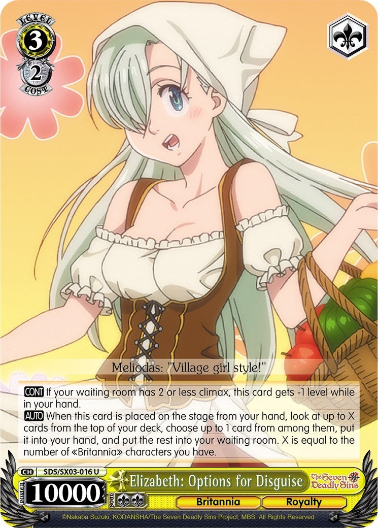 Image for Elizabeth: Options for Disguise (The Seven Deadly Sins) (SDS/SX03-016 U) - Weiss Schwarz
