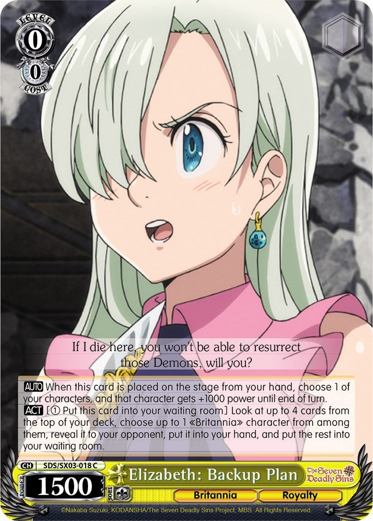 Image for Elizabeth: Backup Plan (The Seven Deadly Sins) (SDS/SX03-018 C) - Weiss Schwarz