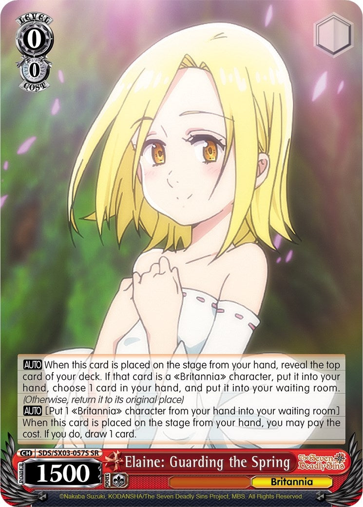 Image for Elaine: Guarding the Spring (SR) (The Seven Deadly Sins) (SDS/SX03-057S SR) - Weiss Schwarz