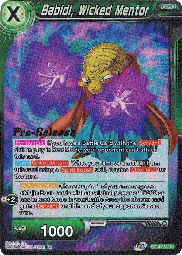 Image for Babidi, Wicked Mentor (Cross Spirits Pre-Release Cards) (BT14-064) - Dragon Ball Super: Masters
