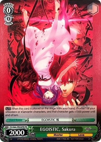 Image for EGOISTIC, Sakura (Fate/stay night [Heaven’s Feel]) (FS/S64-PE03PR PR) - Weiss Schwarz