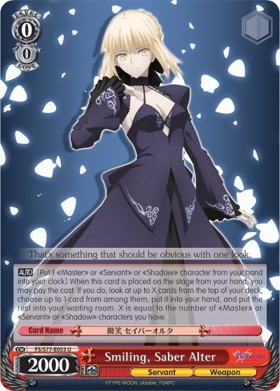 Image for Smiling, Saber Alter (Fate/stay night [Heaven’s Feel] Vol.2) (FS/S77-E053 U) - Weiss Schwarz