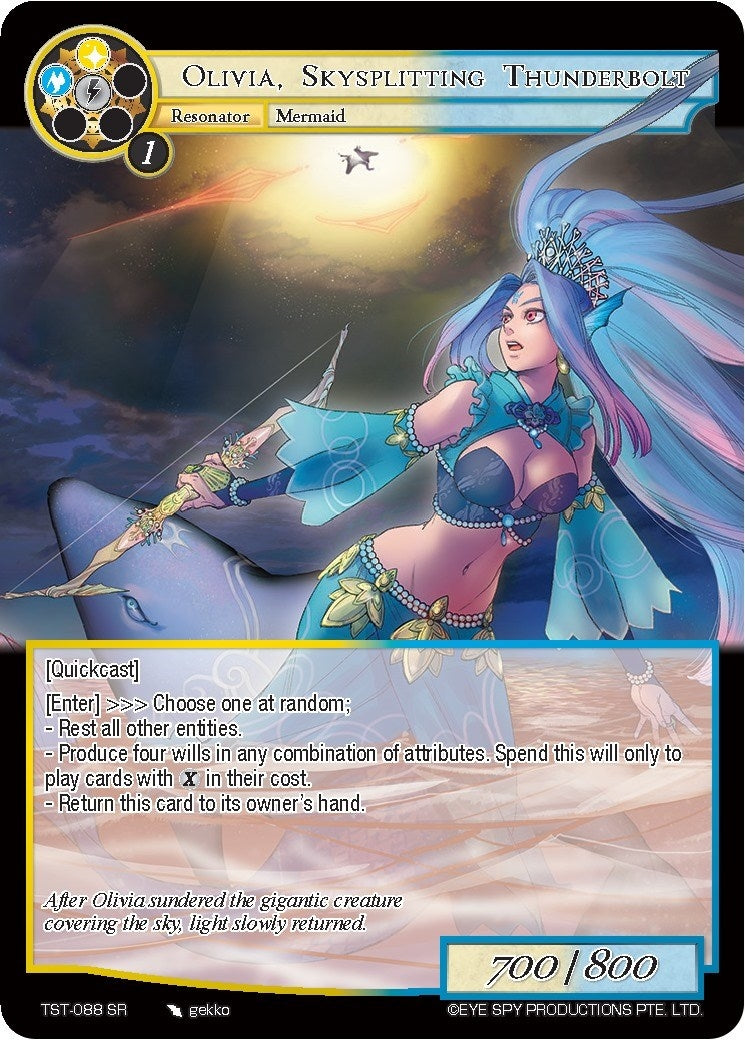 Image for Olivia, Skysplitting Thunderbolt (The Seventh) (TST-088) - Force of Will