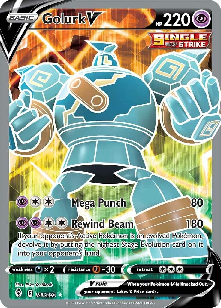 Image for Golurk V (Full Art) (SWSH07: Evolving Skies) (181/203) - Pokemon