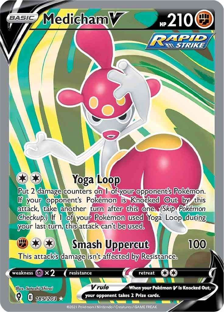 Image for Medicham V (Full Art) (SWSH07: Evolving Skies) (185/203) - Pokemon