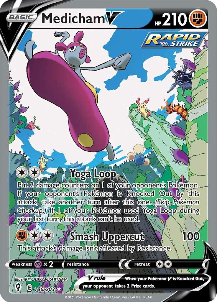 Image for Medicham V (Alternate Full Art) (SWSH07: Evolving Skies) (186/203) - Pokemon