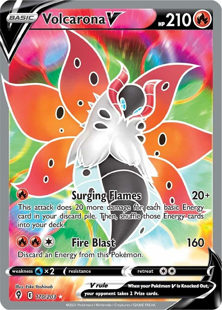 Image for Volcarona V (Full Art) (SWSH07: Evolving Skies) (170/203) - Pokemon