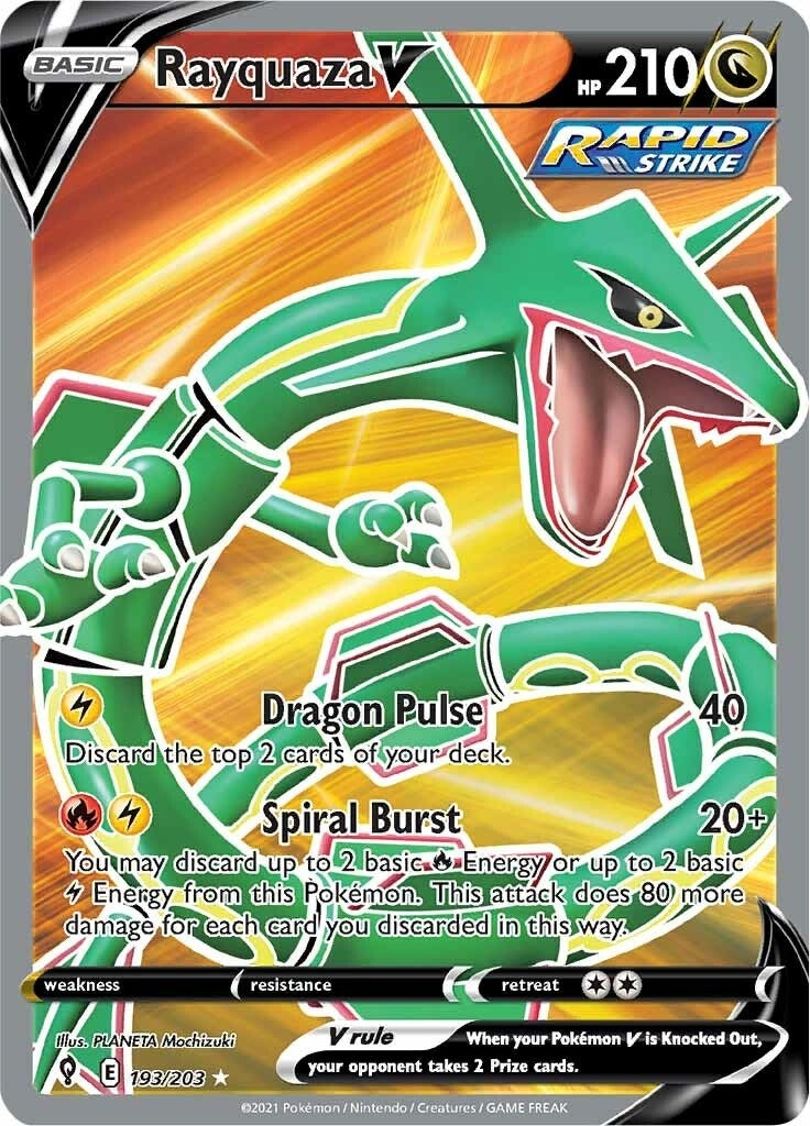 Image for Rayquaza V (Full Art) (SWSH07: Evolving Skies) (193/203) - Pokemon