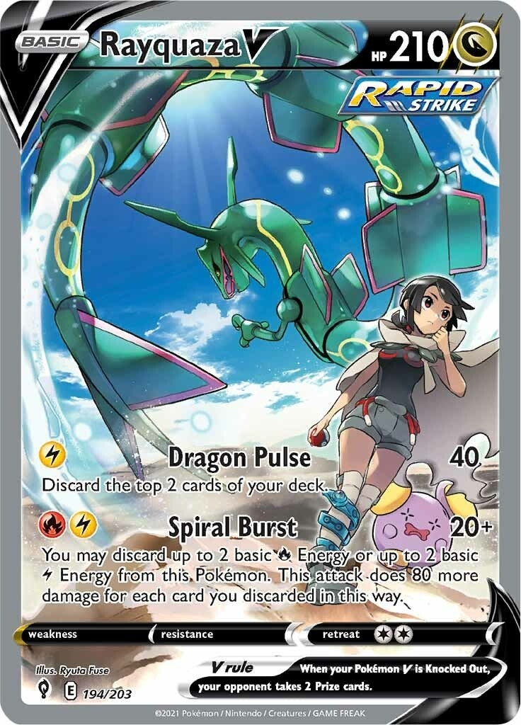 Image for Rayquaza V (Alternate Full Art) (SWSH07: Evolving Skies) (194/203) - Pokemon