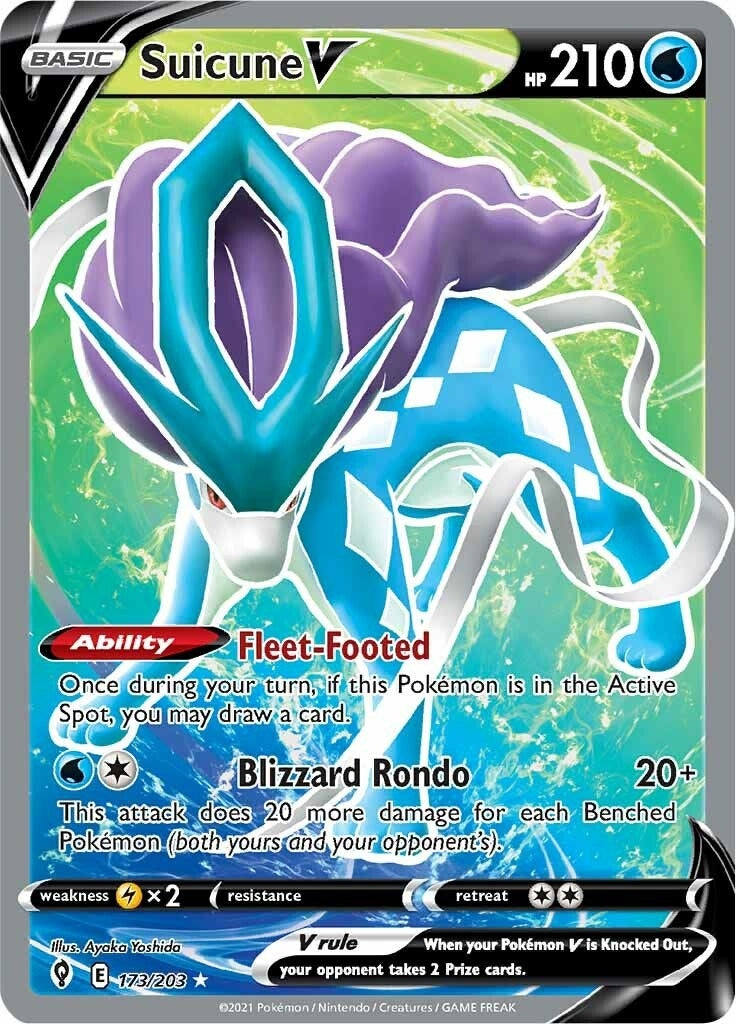 Image for Suicune V (Full Art) (SWSH07: Evolving Skies) (173/203) - Pokemon