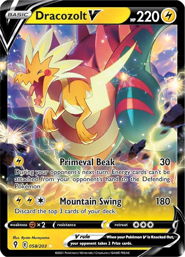 Image for Dracozolt V (SWSH07: Evolving Skies) (058/203) - Pokemon
