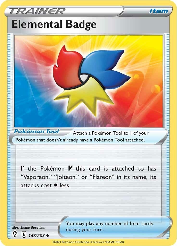 Image for Elemental Badge (SWSH07: Evolving Skies) (147/203) - Pokemon