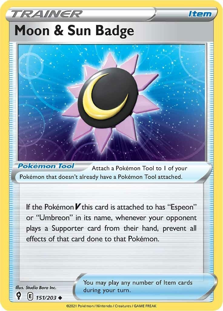 Image for Moon & Sun Badge (SWSH07: Evolving Skies) (151/203) - Pokemon