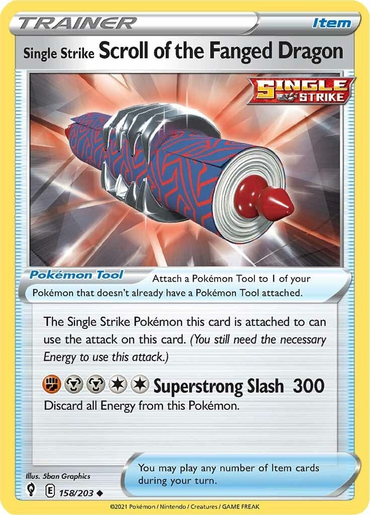 Image for Single Strike Scroll of the Fanged Dragon (SWSH07: Evolving Skies) (158/203) - Pokemon