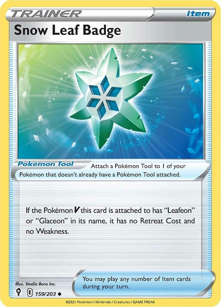 Image for Snow Leaf Badge (SWSH07: Evolving Skies) (159/203) - Pokemon