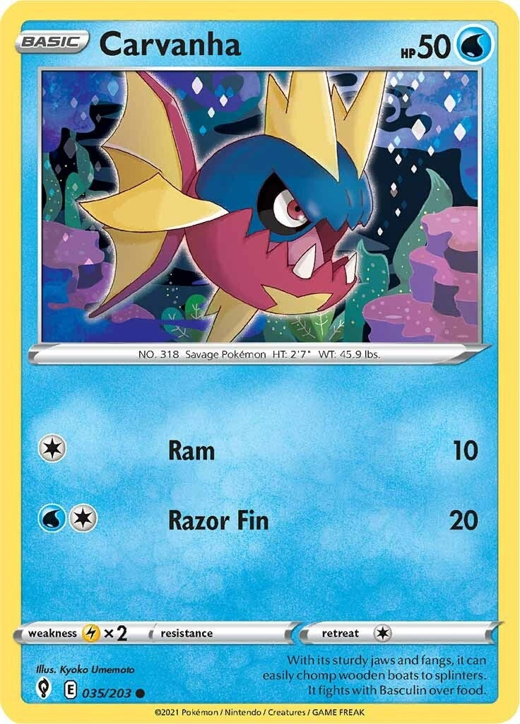Image for Carvanha (SWSH07: Evolving Skies) (035/203) - Pokemon
