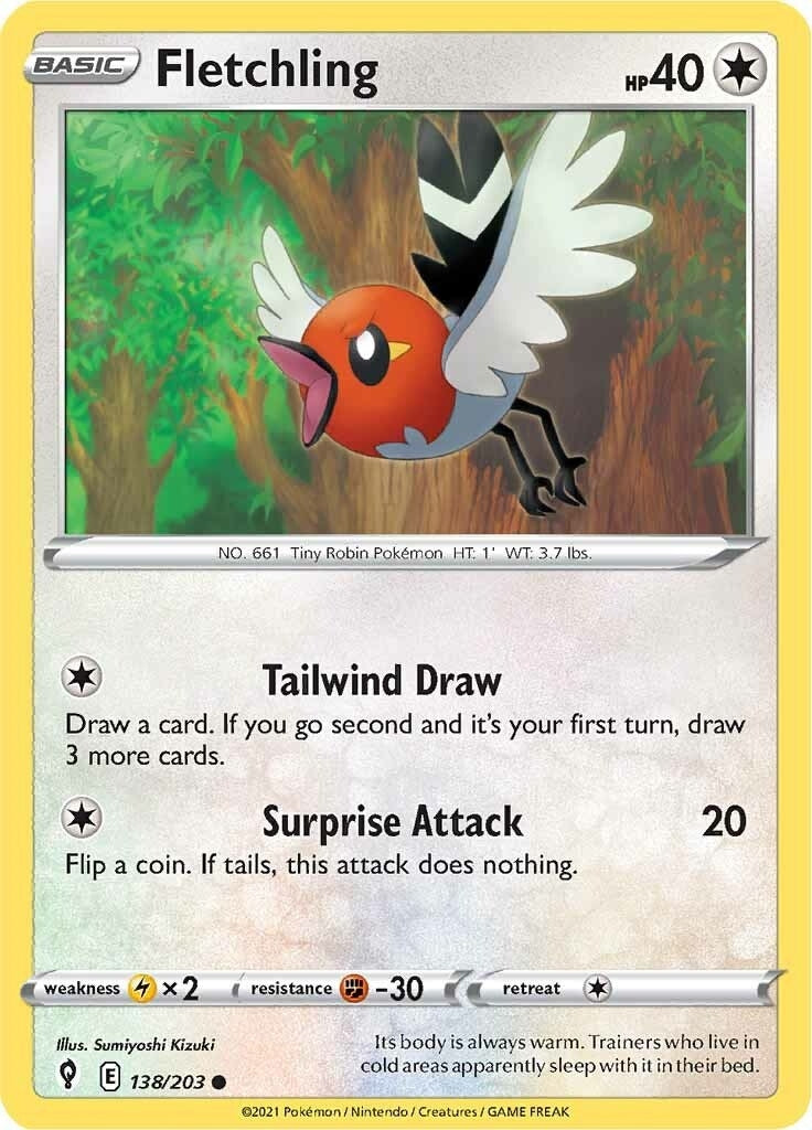 Image for Fletchling (SWSH07: Evolving Skies) (138/203) - Pokemon
