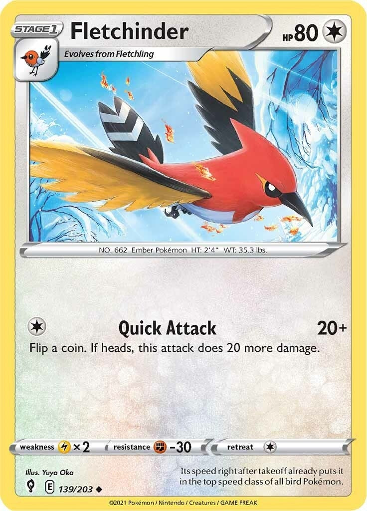 Image for Fletchinder (SWSH07: Evolving Skies) (139/203) - Pokemon