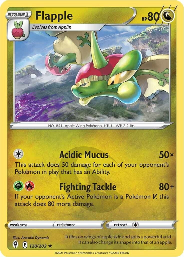 Image for Flapple (SWSH07: Evolving Skies) (120/203) - Pokemon