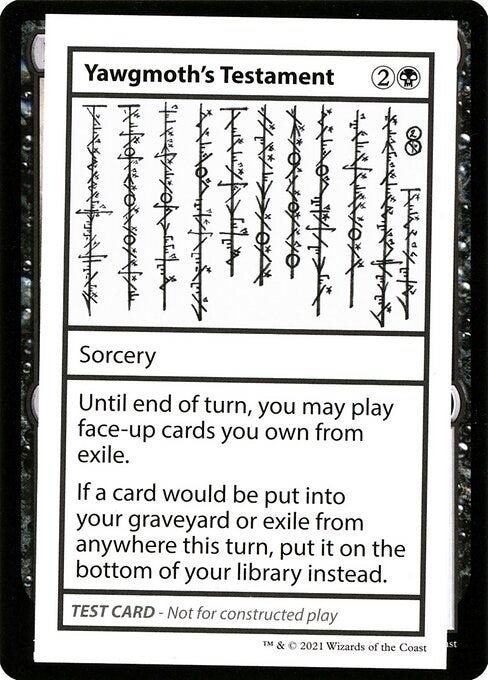 Image for Yawgmoth's Testament (No PW Symbol) (Mystery Booster: Convention Edition Exclusives) - Magic: The Gathering
