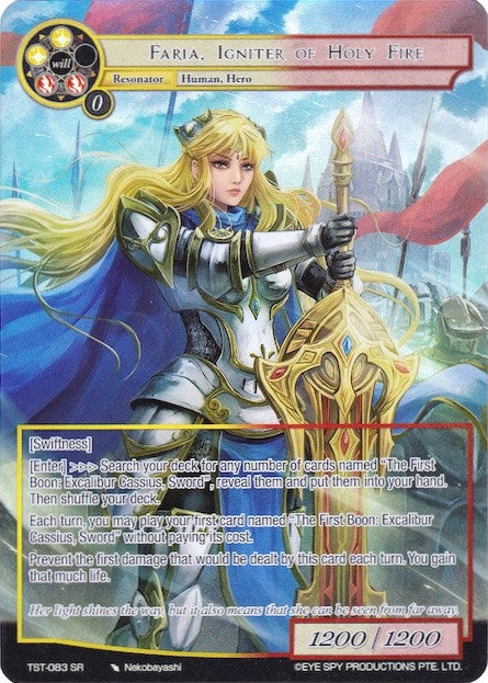 Image for Faria, Igniter of Holy Fire (Full Art) (The Seventh) (TST-083) - Force of Will