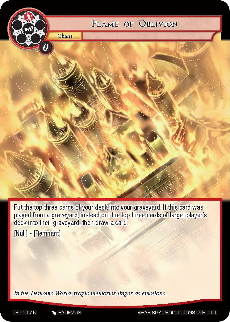 Image for Flame of Oblivion (The Seventh) (TST-017) - Force of Will