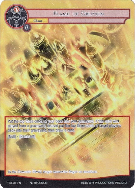 Image for Flame of Oblivion (Full Art) (The Seventh) (TST-017) - Force of Will