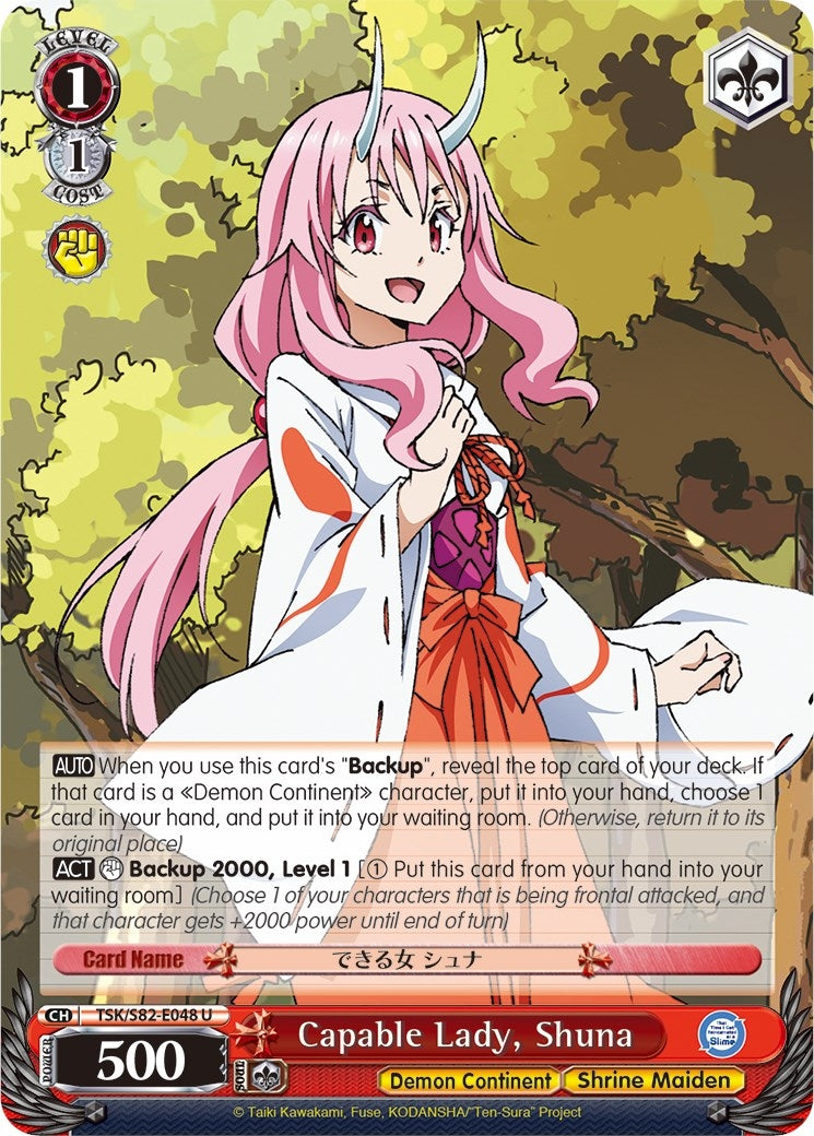 Image for Capable Lady, Shuna (That Time I Got Reincarnated as a Slime Vol.2) (TSK/S82-E048 U) - Weiss Schwarz
