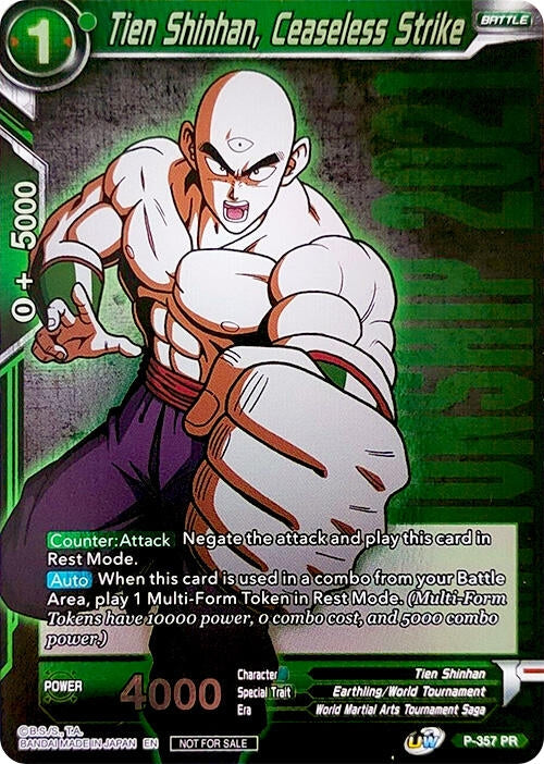 Image for Tien Shinhan, Ceaseless Strike (Championship Pack 2021 Vol.3) (Promotion Cards) (P-357) - Dragon Ball Super: Masters