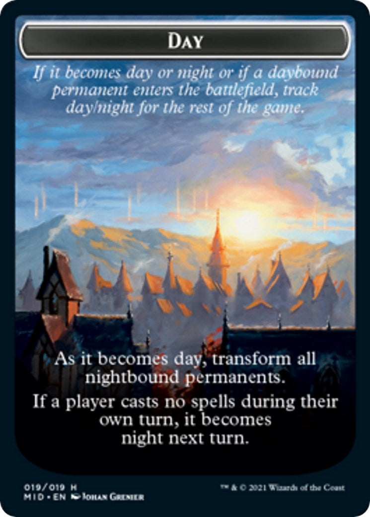 Image for Day // Night Double-Sided Token (Innistrad: Midnight Hunt) (19) - Magic: The Gathering
