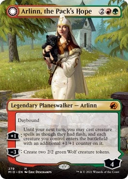 Image for Arlinn, the Pack's Hope (Borderless) (Innistrad: Midnight Hunt) (279) - Magic: The Gathering