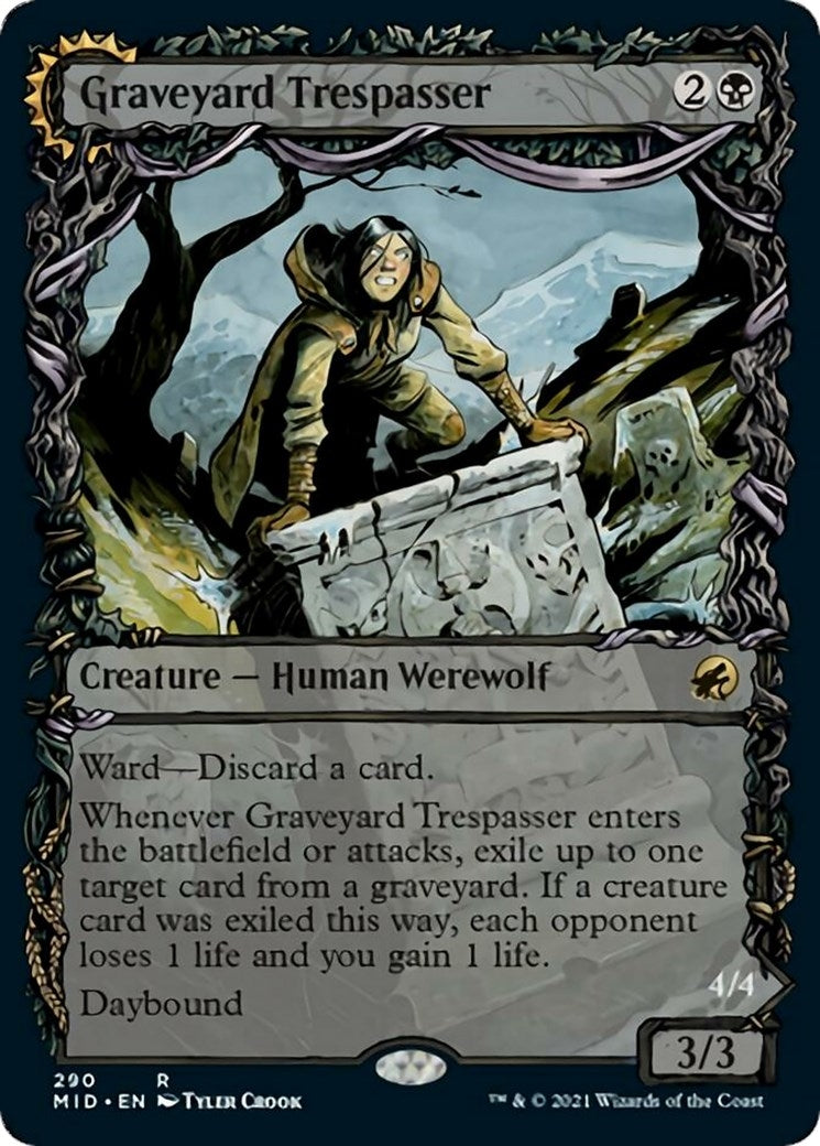 Image for Graveyard Trespasser (Showcase) (Innistrad: Midnight Hunt) (290) - Magic: The Gathering