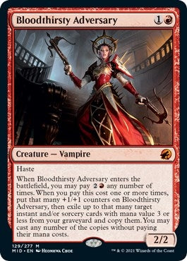 Image for Bloodthirsty Adversary (Innistrad: Midnight Hunt) (129) - Magic: The Gathering