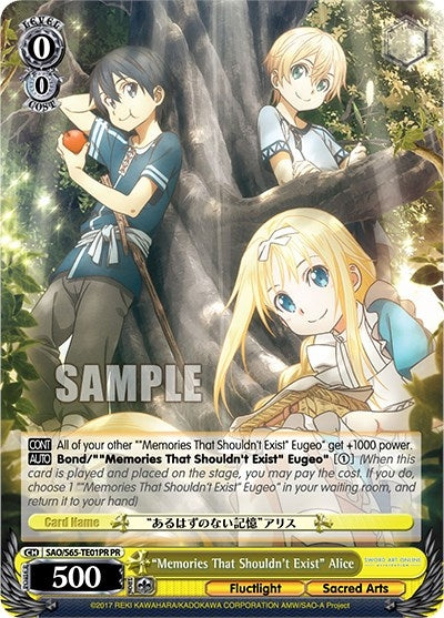 Image for "Memories That Shouldn't Exist" Alice (Alternate Art Promo) (Sword Art Online -Alicization-) (SAO/S65-TE01PR PR) - Weiss Schwarz