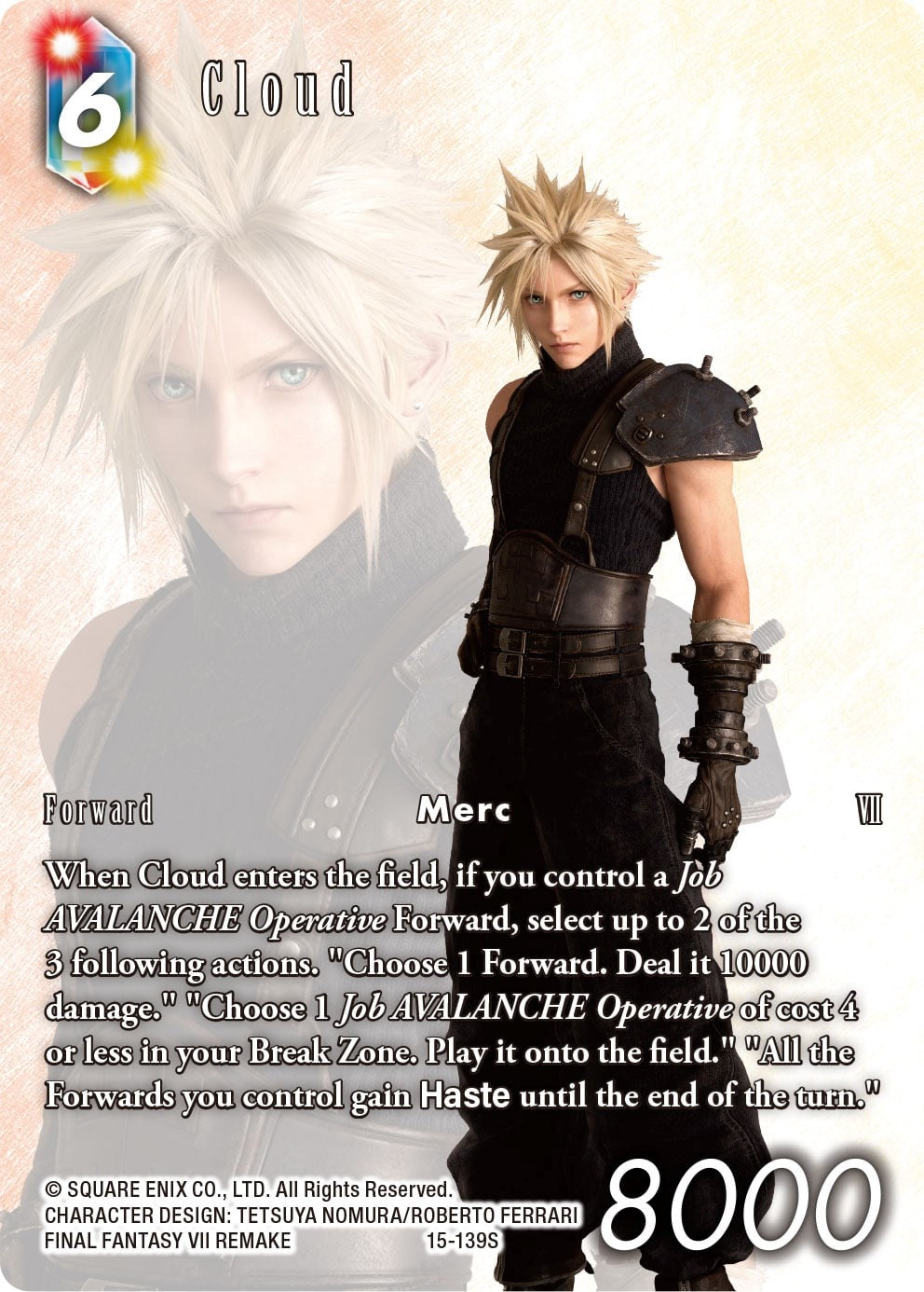 Image for Cloud (Full Art) (Crystal Dominion) (15-139S) - Final Fantasy TCG