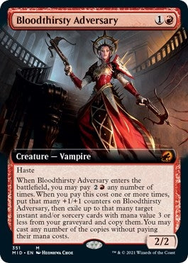 Image for Bloodthirsty Adversary (Extended Art) (Innistrad: Midnight Hunt) (351) - Magic: The Gathering