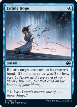 Image for Fading Hope (Innistrad: Midnight Hunt) (51) - Magic: The Gathering