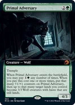Image for Primal Adversary (Extended Art) (Innistrad: Midnight Hunt) (363) - Magic: The Gathering