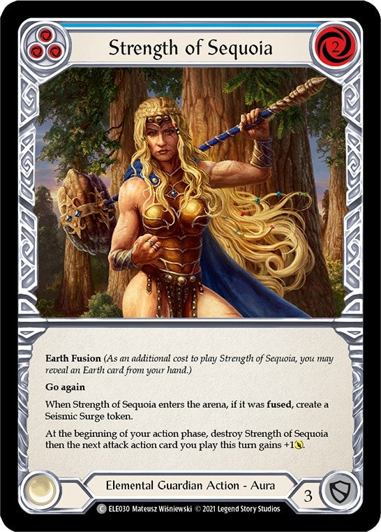 Image for Strength of Sequoia (Blue) (Tales of Aria) (ELE030) - Flesh and Blood TCG