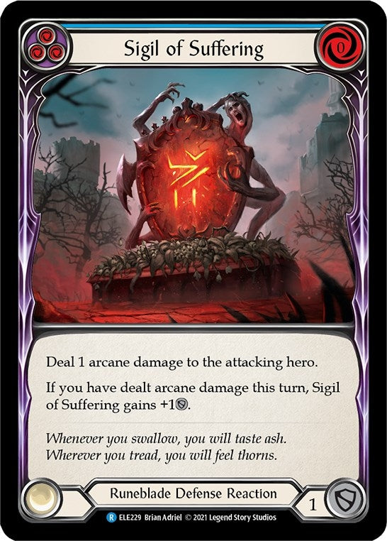 Image for Sigil of Suffering (Blue) (Tales of Aria) (ELE229) - Flesh and Blood TCG