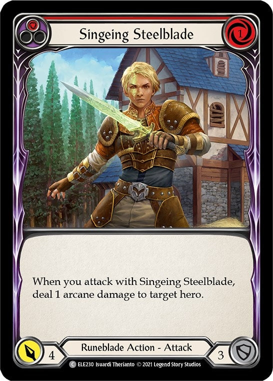 Image for Singeing Steelblade (Red) (Tales of Aria) (ELE230) - Flesh and Blood TCG