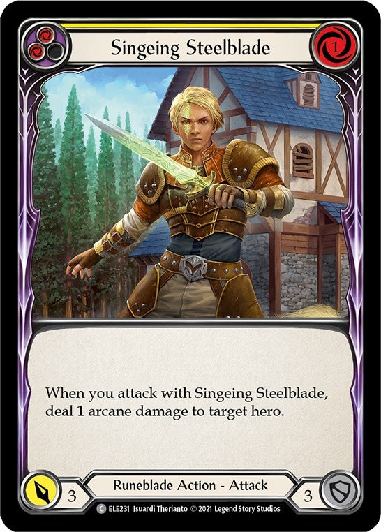 Image for Singeing Steelblade (Yellow) (Tales of Aria) (ELE231) - Flesh and Blood TCG