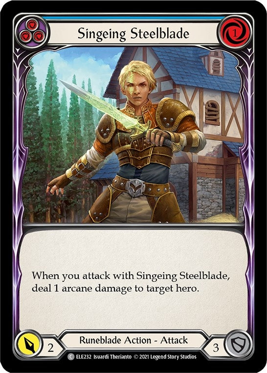 Image for Singeing Steelblade (Blue) (Tales of Aria) (ELE232) - Flesh and Blood TCG